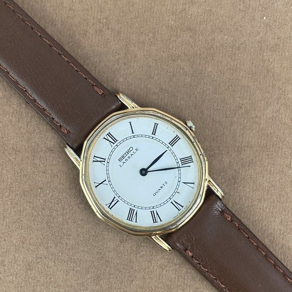 Vintage Elegant but Stylish Unisex Seiko Lassale 18K Gold Plated Watch - Picture 5 of 9